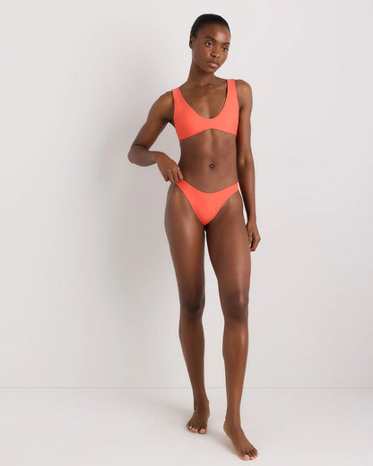 Italian High-Leg Bikini Bottom - XS / Mocha Midi Dot