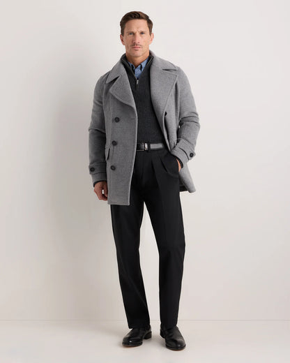 Wool Cashmere Peacoat - XS / Heather Charcoal