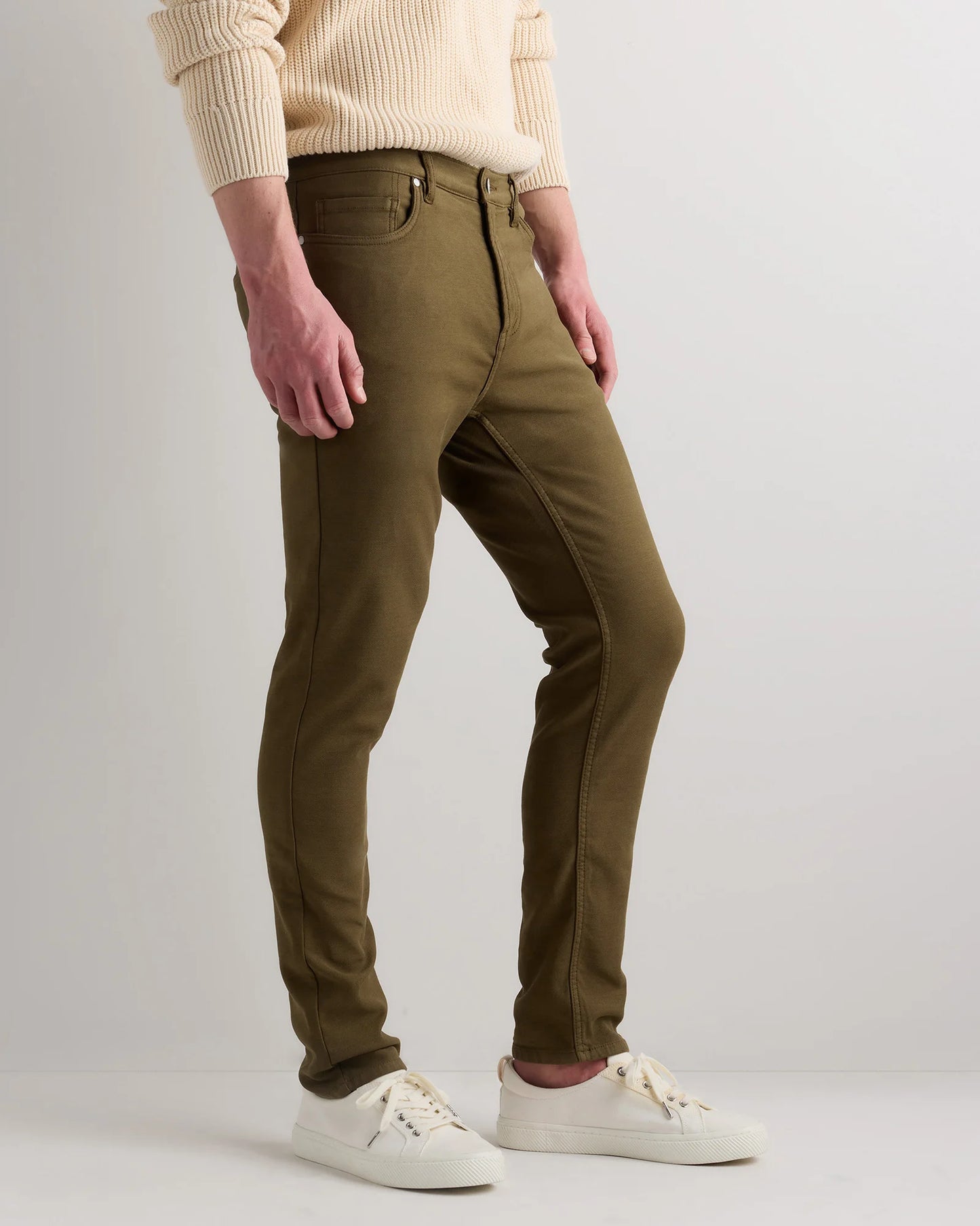 French Terry 5-Pocket Pants - Slim - 30X30 / Bayberry Olive