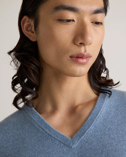 Mongolian Cashmere V-Neck Sweater - S / Oatmeal