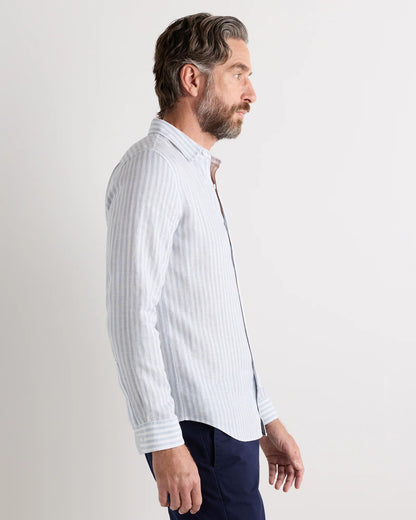 100% European Linen Relaxed Long Sleeve Shirt - XS / Flax