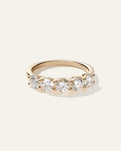 Lab Grown Diamond Five Stone Band - 4 / Yellow Gold