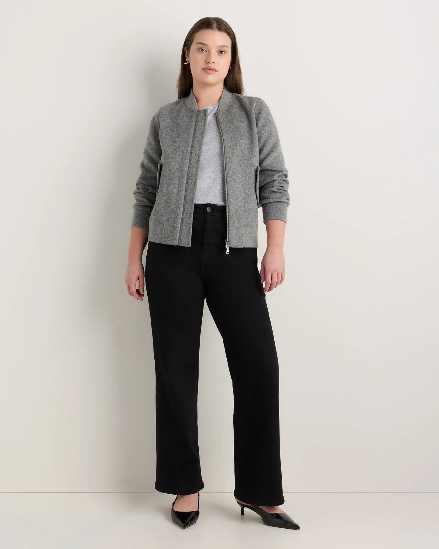 Curvy Bella Stretch Wide Leg Jeans - 24 / Black