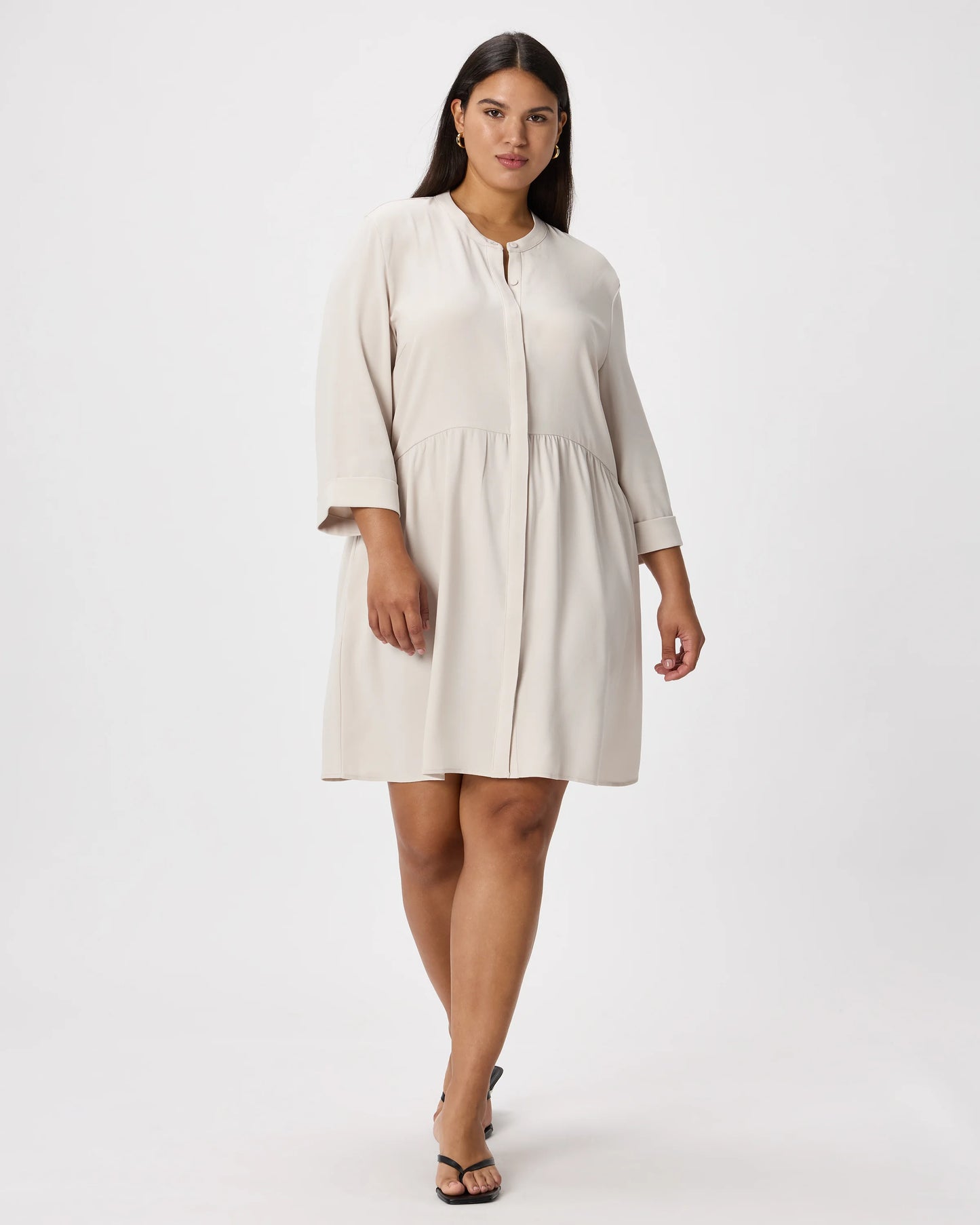 Fluid Crepe Shirt Dress - XS / Wine Tasting Red