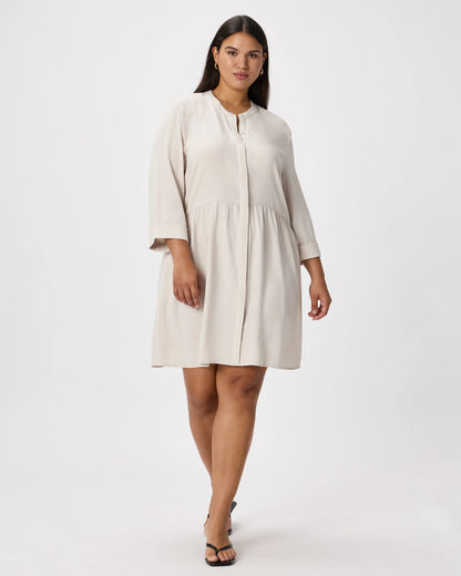 Fluid Crepe Shirt Dress - XS / Wine Tasting Red