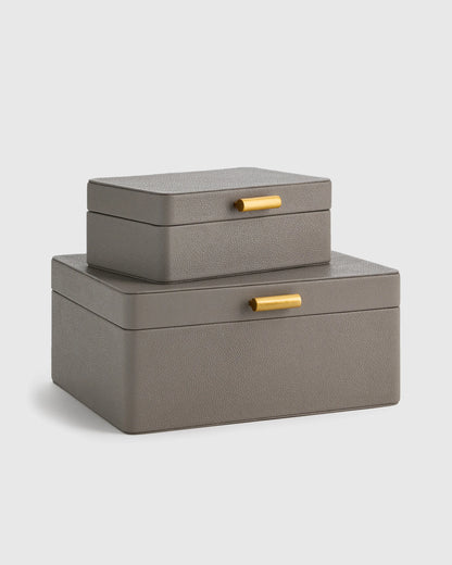 Shagreen Leather Decorative Boxes (Set of 2) - Set of 2 / Blush