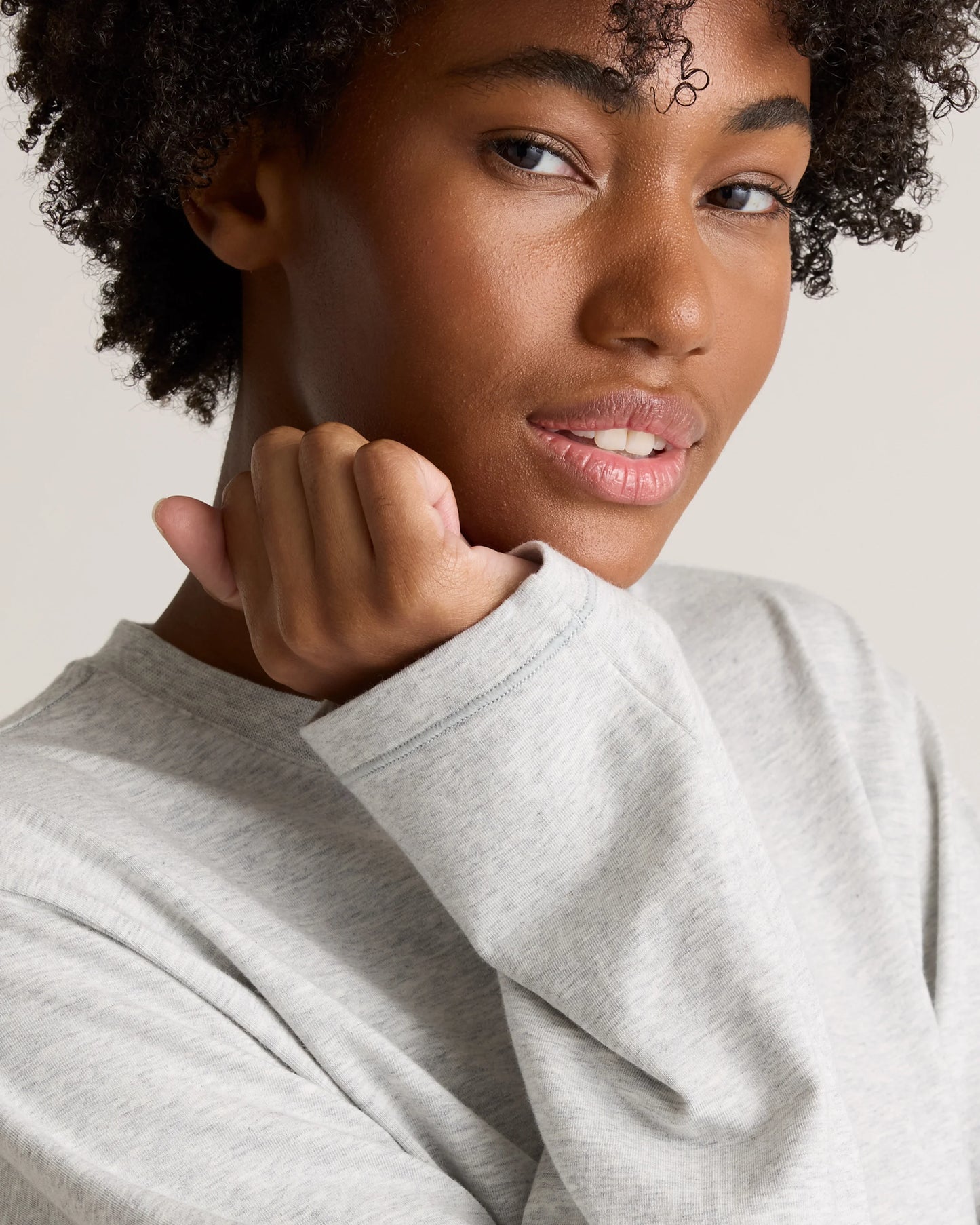 Dream Lounge Oversized Long Sleeve Pajama Set - XS / Light Heather Grey