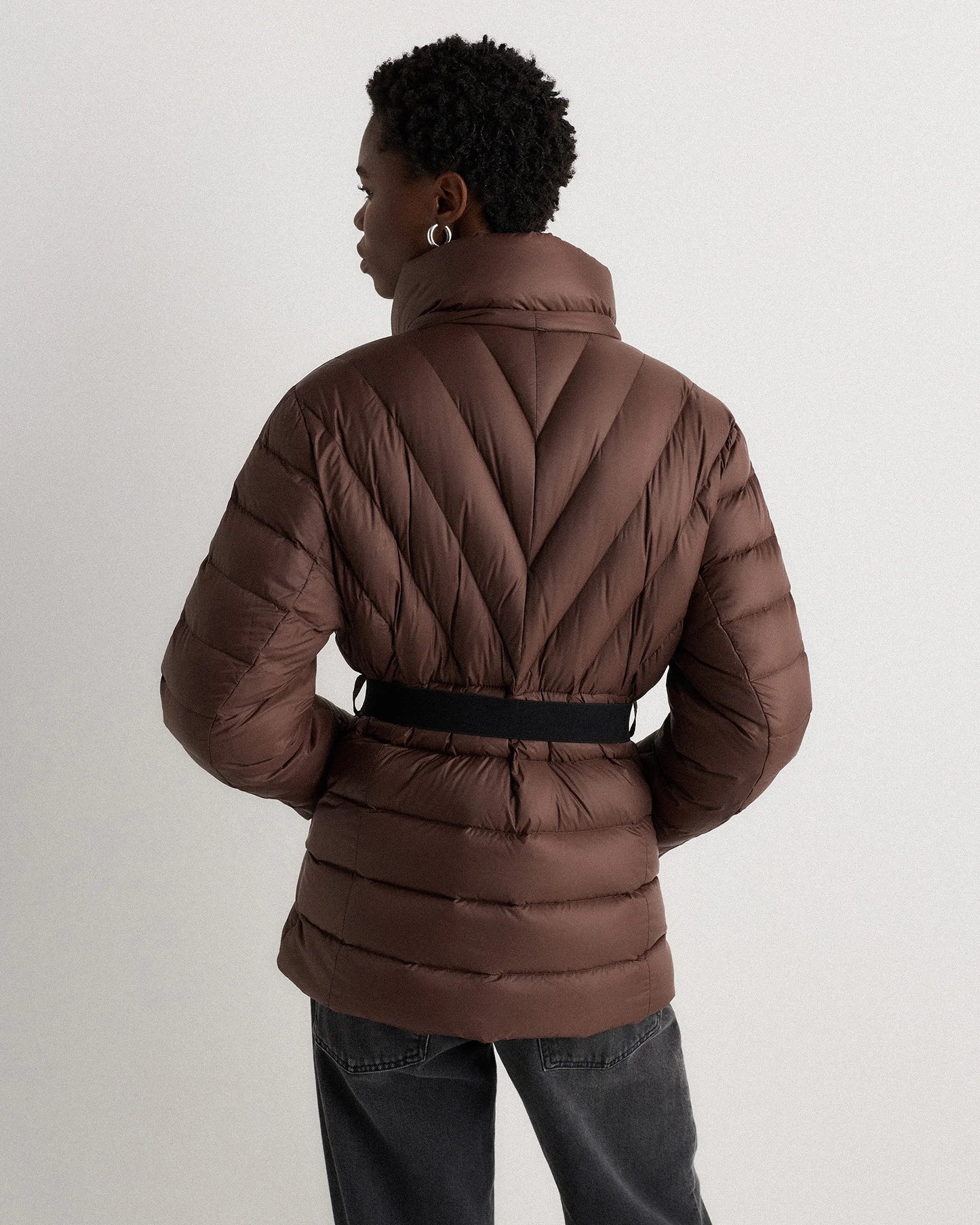 Responsible Down Belted Puffer Coat - XS / Hot Fudge