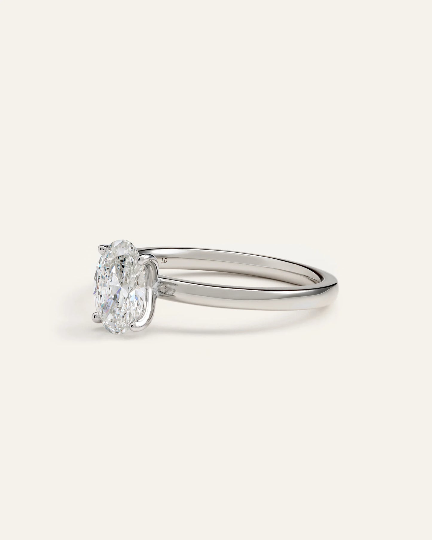 Lab Grown Diamond Oval Comfort Fit Engagement Ring - 1ct - 4 / Yellow Gold