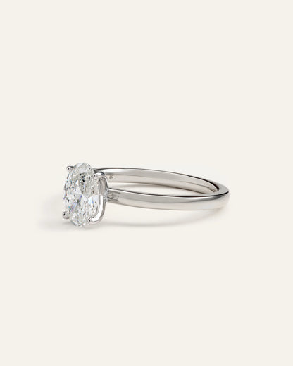 Lab Grown Diamond Oval Comfort Fit Engagement Ring - 1ct - 4 / Yellow Gold