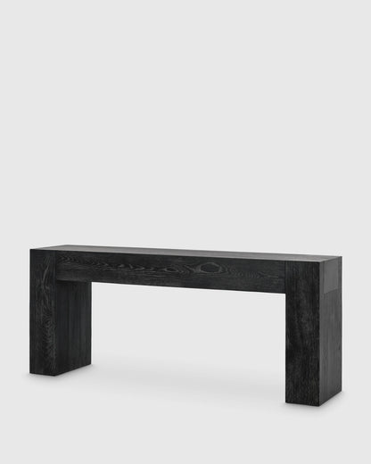 Reclaimed Oak Waterfall Console Table - One Size / Weathered Oak