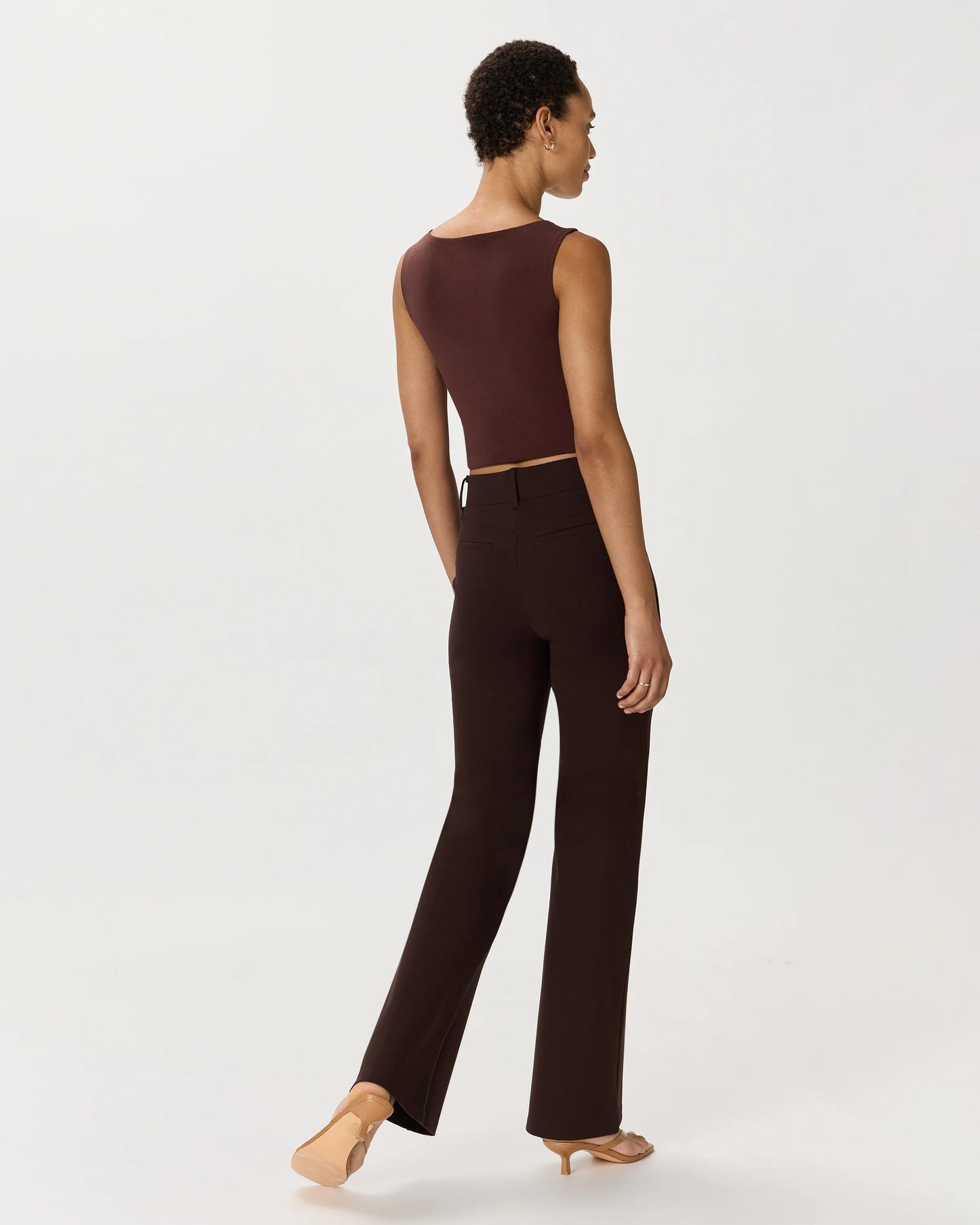 Ultra-Stretch Ponte Flare Leg Pants - XS / Espresso