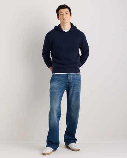 Mongolian Cashmere Fisherman Pullover Hoodie - S / Black