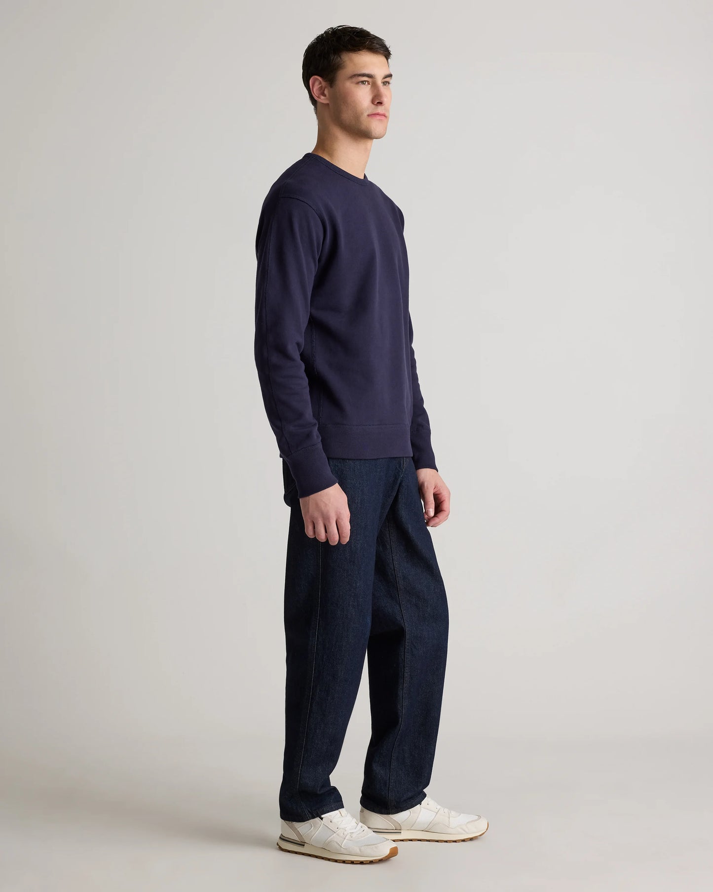 Organic Midweight French Terry Crewneck - S / Deep Navy