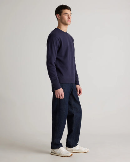 Organic Midweight French Terry Crewneck - S / Deep Navy