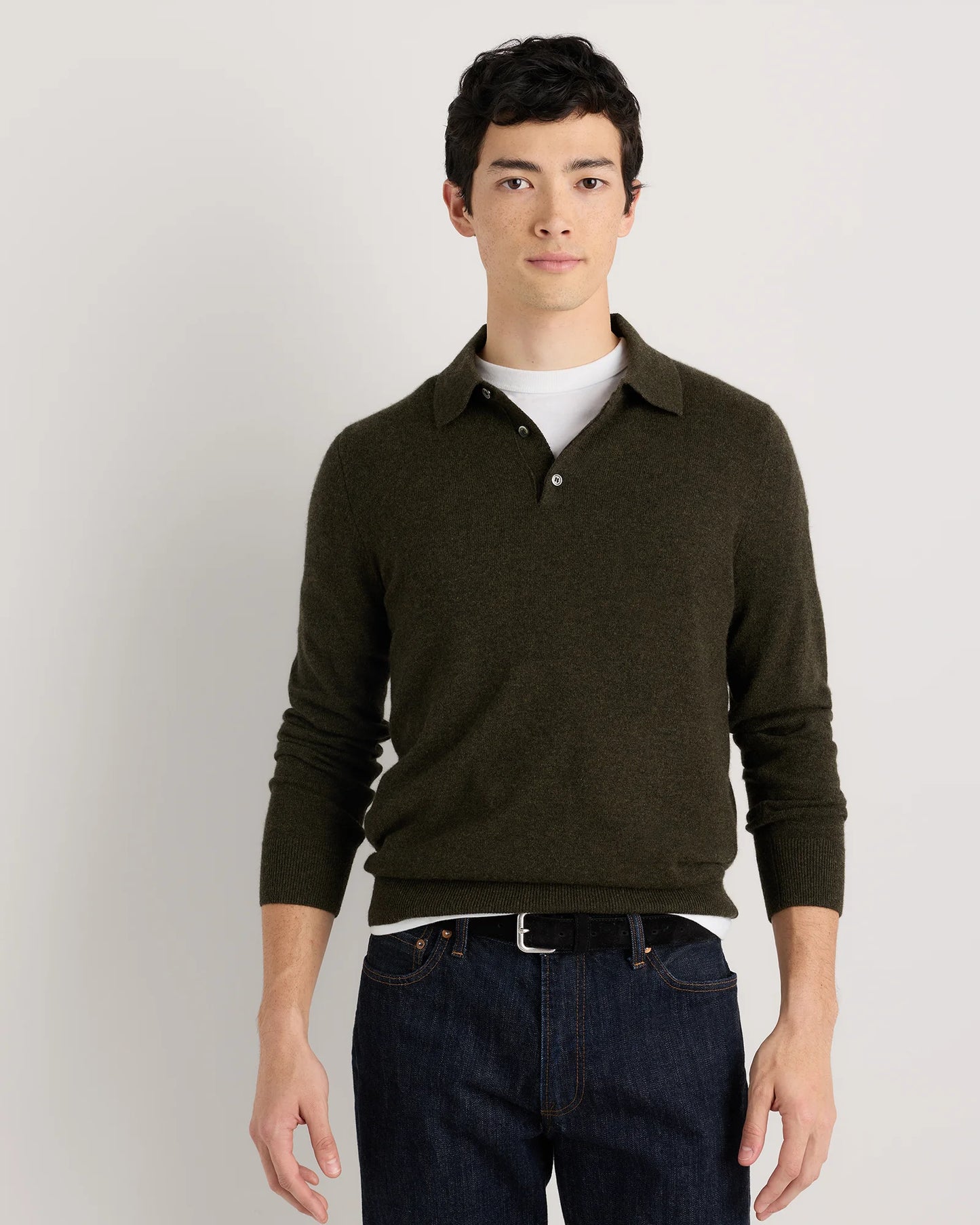 Mongolian Cashmere Polo Sweater - S / True Navy
