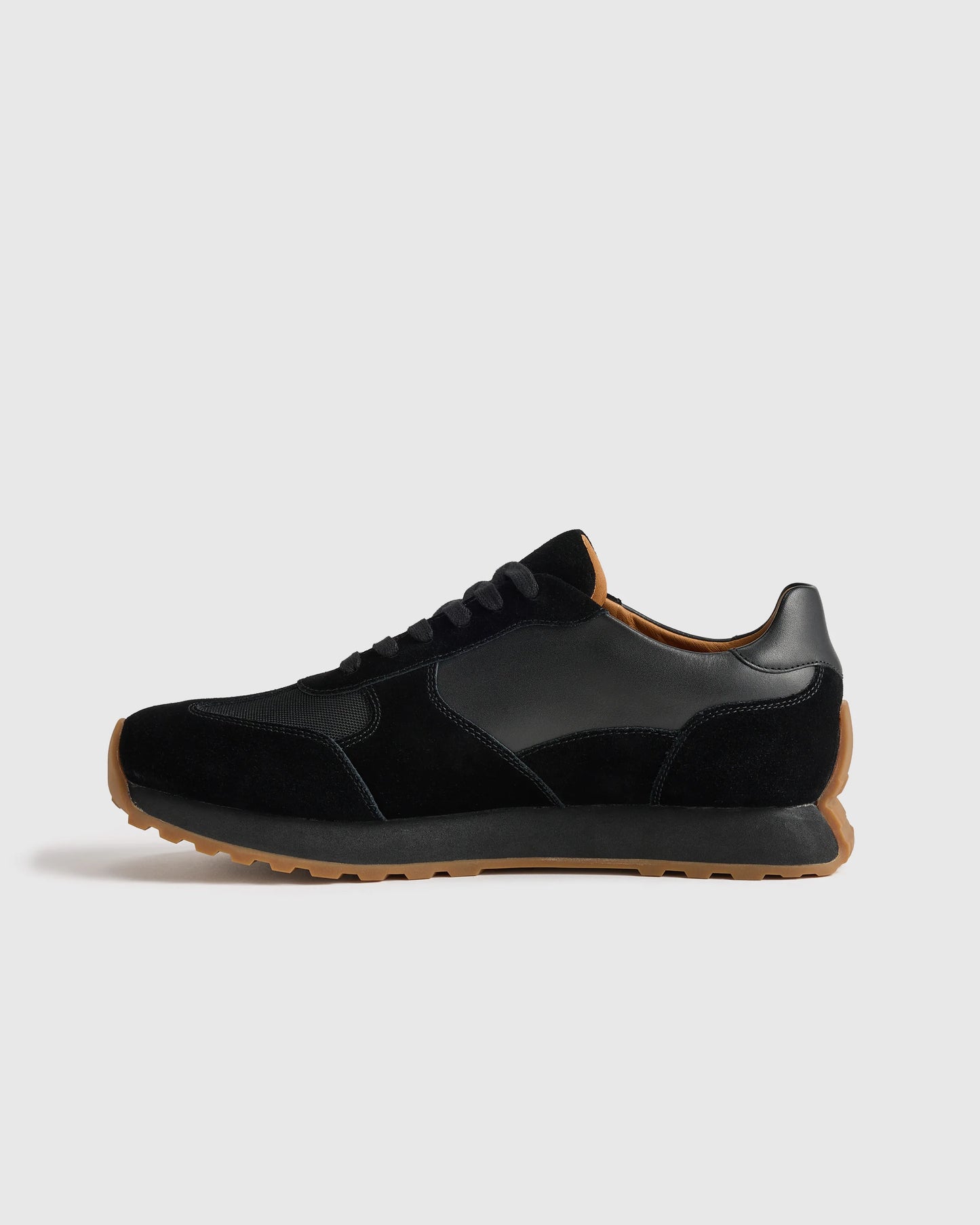 Italian Leather and Suede Retro Runner - 7 / Dark Navy