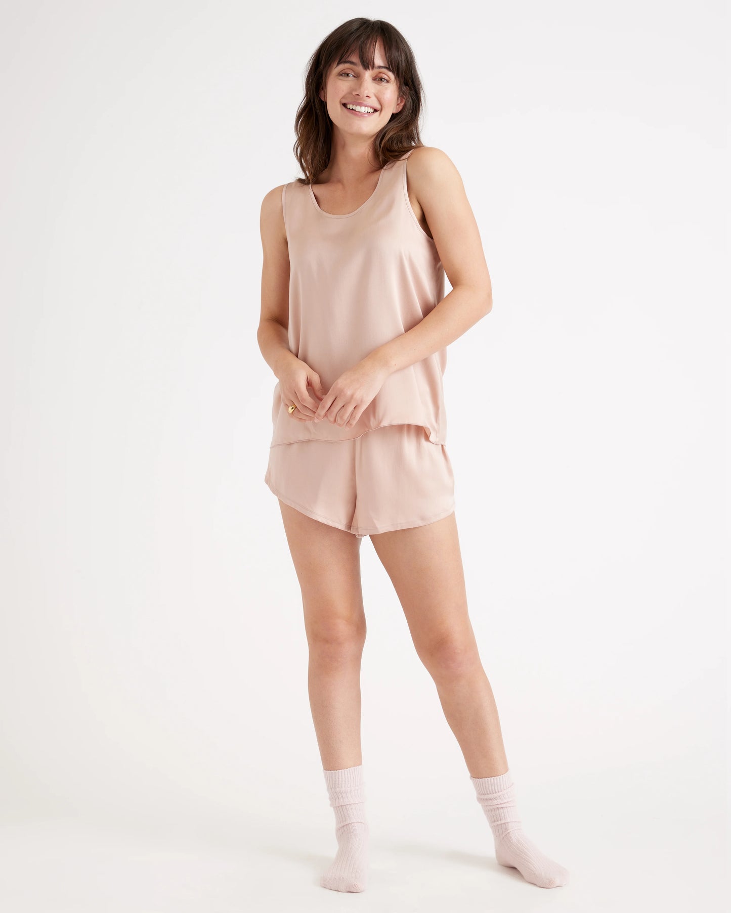 100% Washable Silk Pajama Tank - XS / Indigo