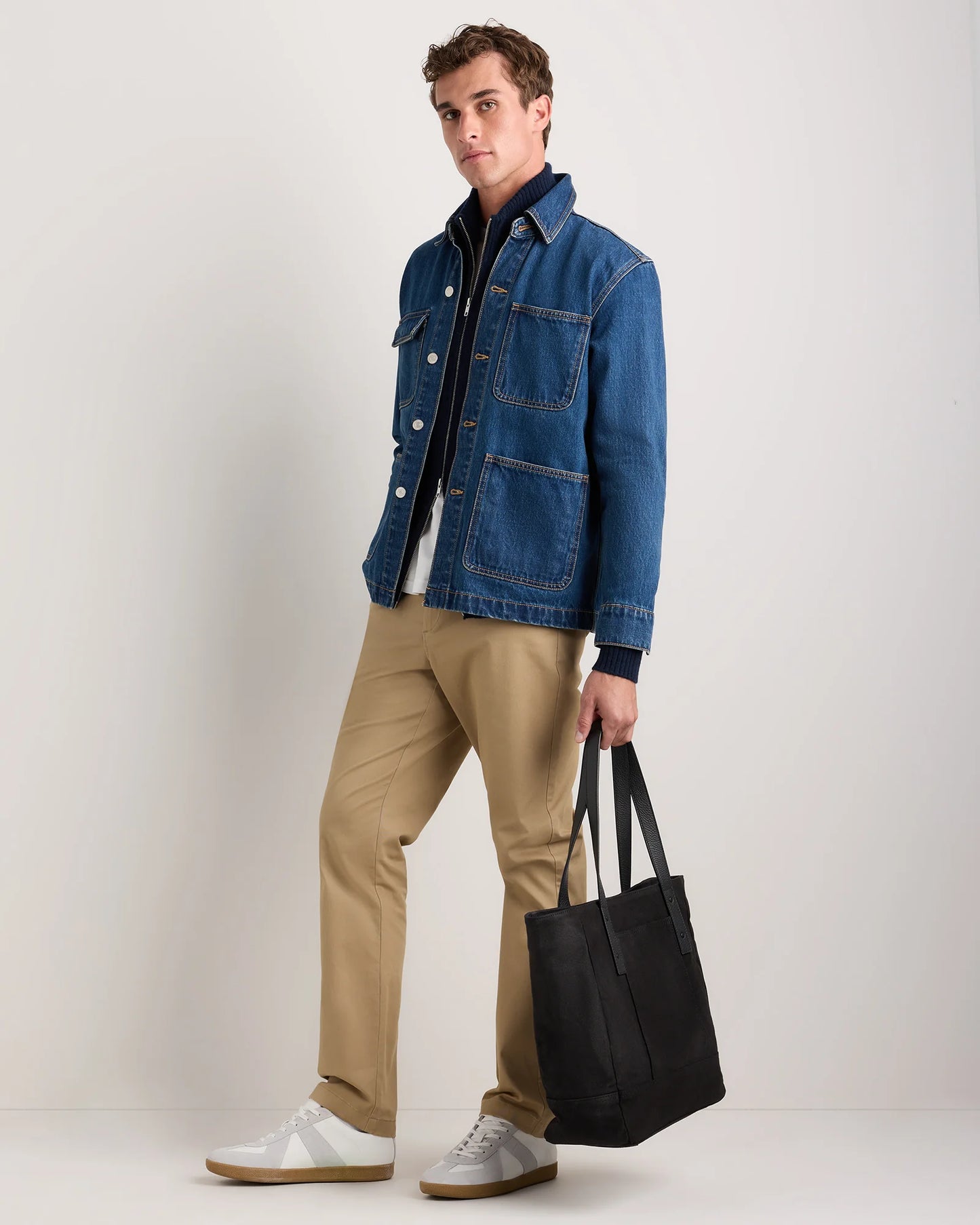 Waxed Canvas Utility Tote - One Size / Black