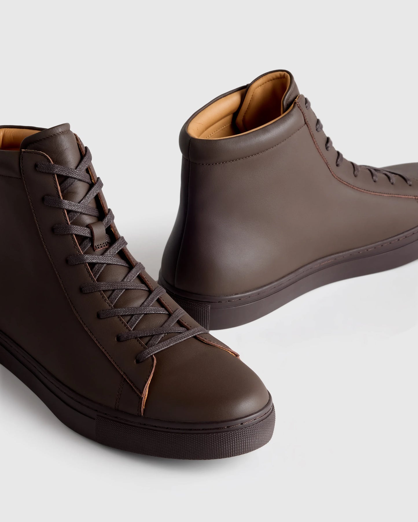 Italian Leather High Top Everyday Sneaker - 7 / White