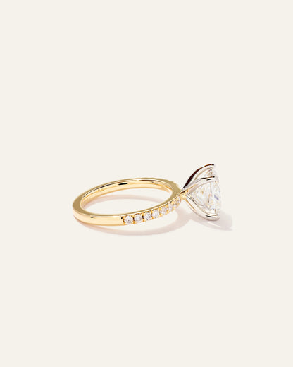Lab Grown Diamond Princess Petite Pave Engagement Ring - 2.5ct - 4 / Yellow Gold