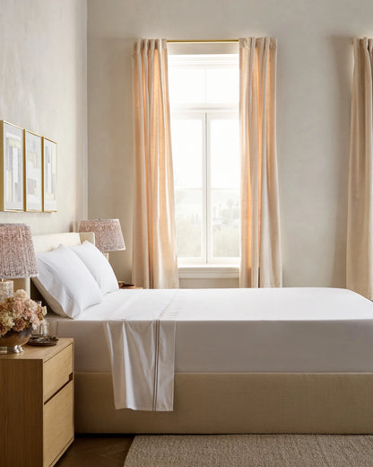 Organic Crisp Percale Pillowcase Set - Standard / White
