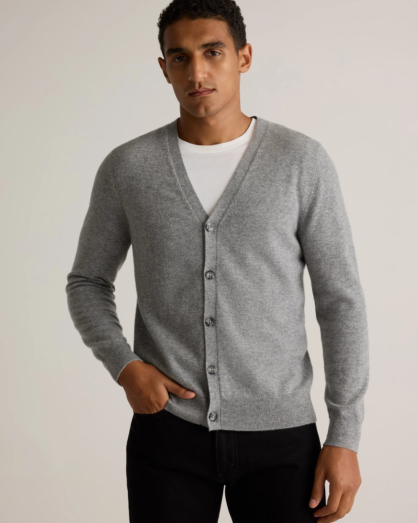 Mongolian Cashmere Cardigan Sweater - S / True Navy