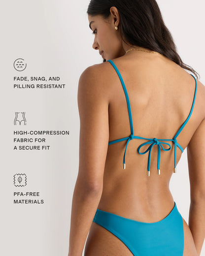Italian Triangle Bikini Top - XS / Electric Blue Floral