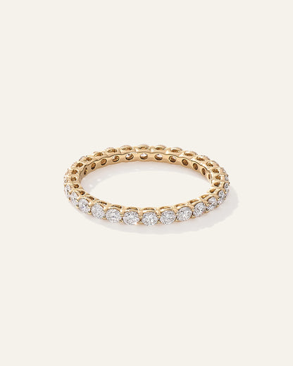 Lab Grown Diamond Round Eternity Band - 4 / Yellow Gold
