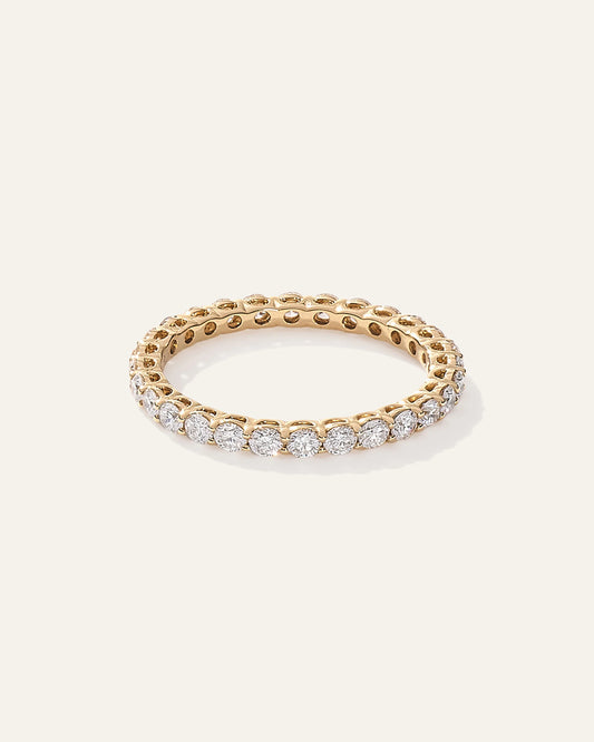 Lab Grown Diamond Round Eternity Band - 4 / Yellow Gold