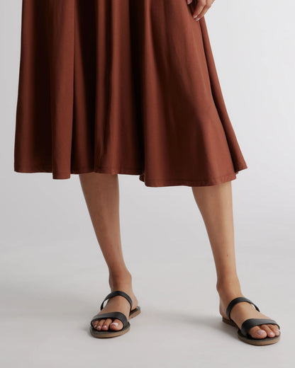 Tencel Jersey Fit & Flare Dress - XS / Dark Olive