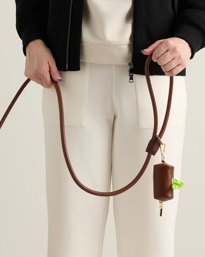 Italian Leather Dog Collar Walk Kit - XS / Brown