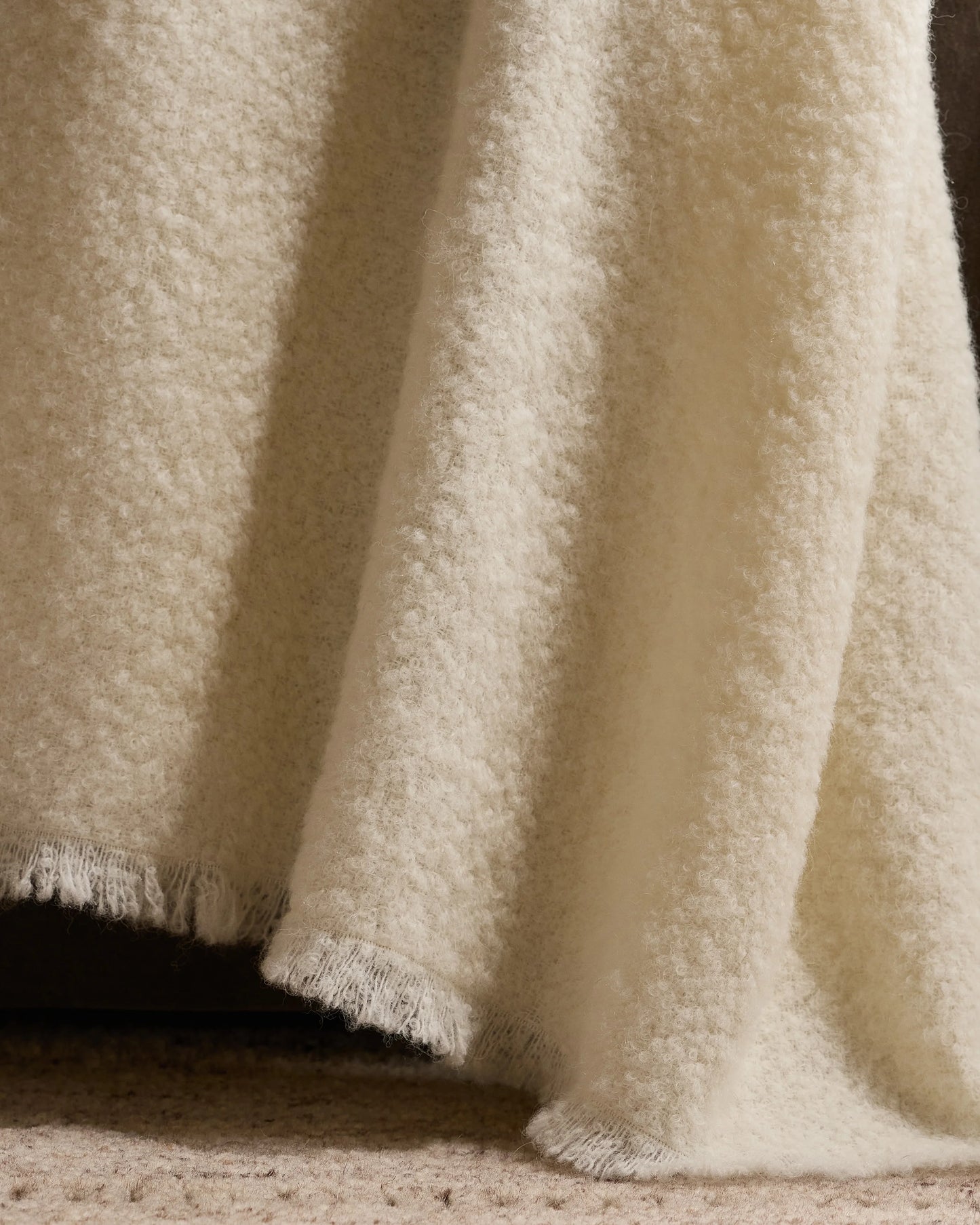 Alpaca Boucle Throw - 50x70 / Ivory