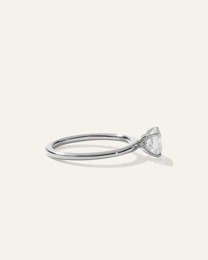 Lab Grown Diamond Round Petite Classic Engagement Ring - 4 / Yellow Gold