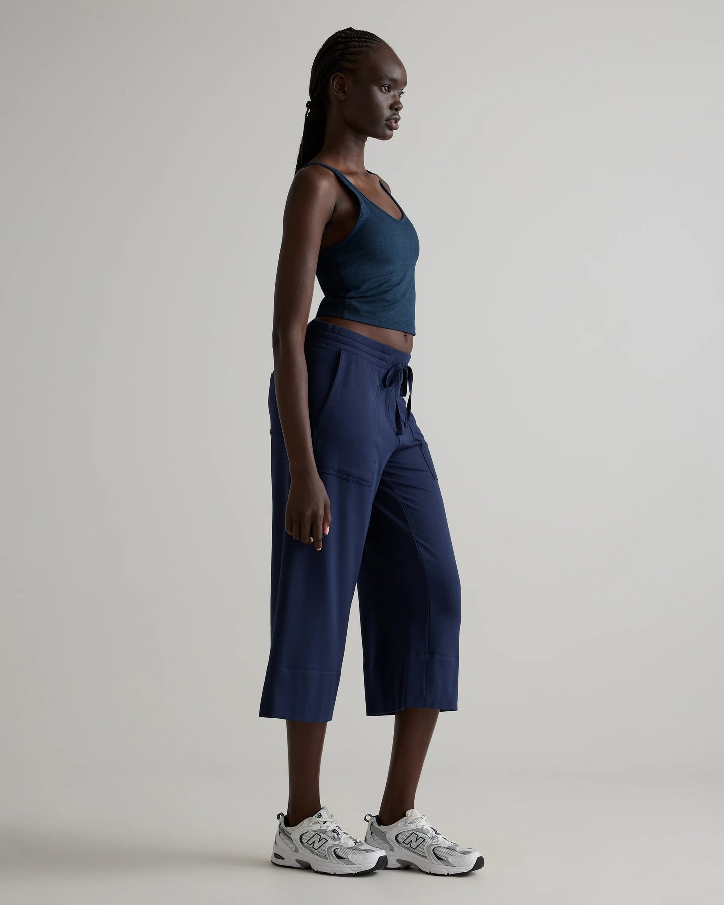 SuperSoft Fleece Cropped Wide Leg Pants - XS / Dried Fig