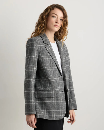 Italian Wool Oversized Blazer - XS / Textured Brown