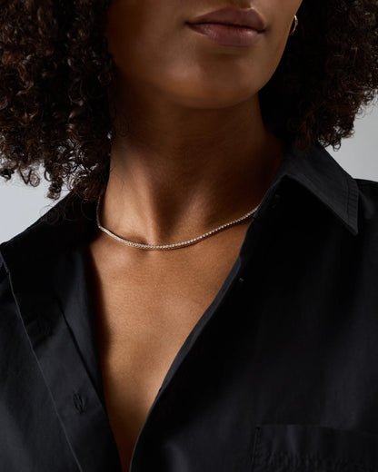 14K Gold Lab Grown Diamond Tennis Necklace - 7ctw - 16" / Yellow Gold