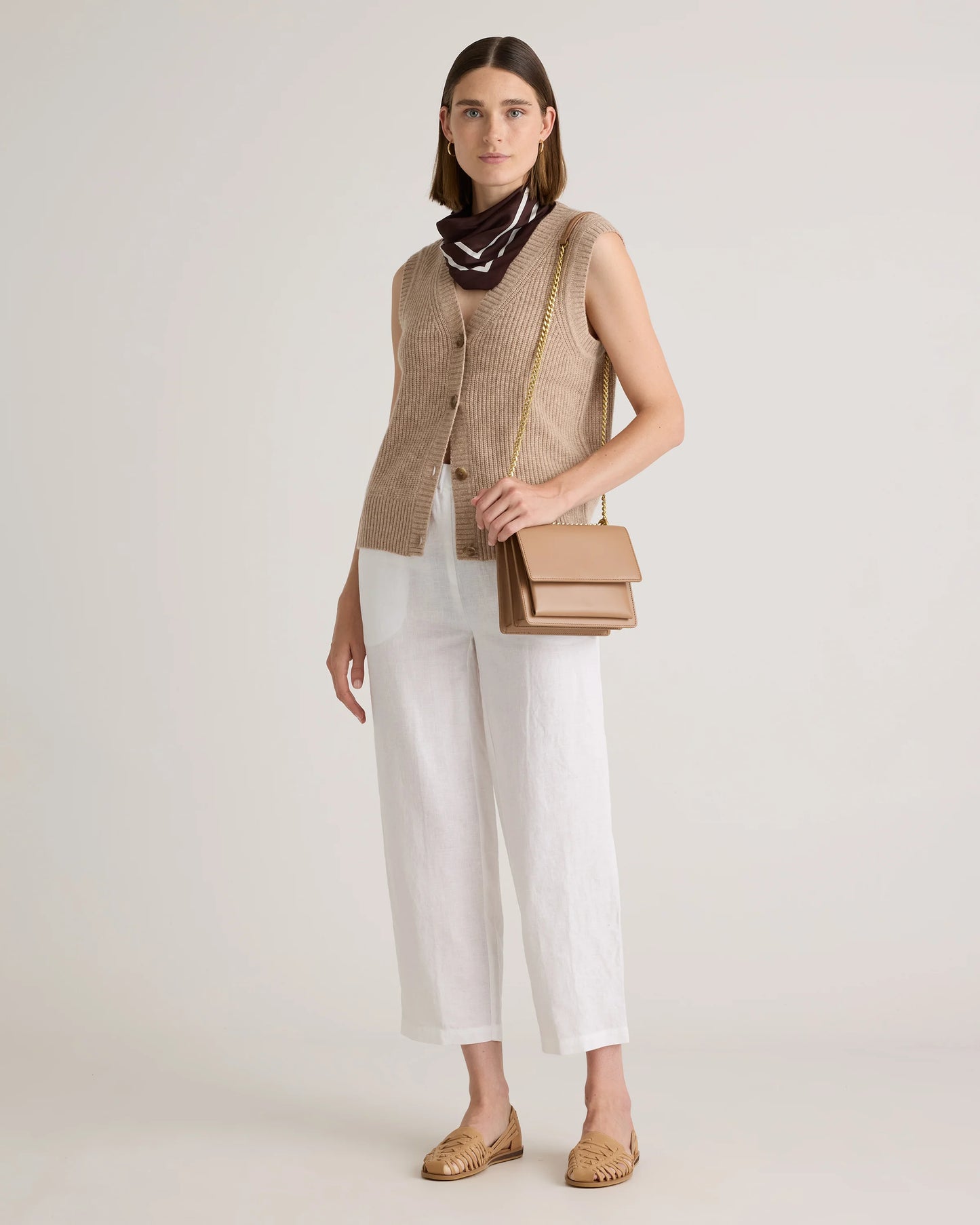Mongolian Cashmere Fisherman Sweater Vest - XS / Oatmeal