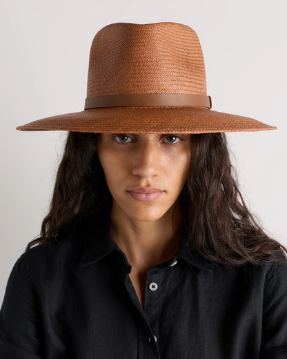 Toquilla Straw Wide Brim Panama Hat - S / Natural