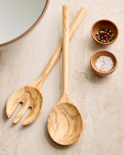 Olivewood Salad Servers (Set of 2) - One Size / Olivewood