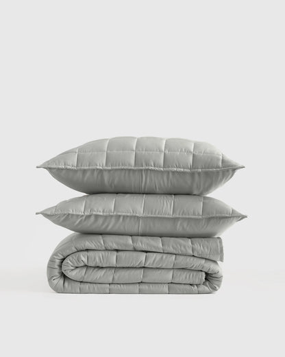 Bamboo Box Quilt Set - Twin / Sage