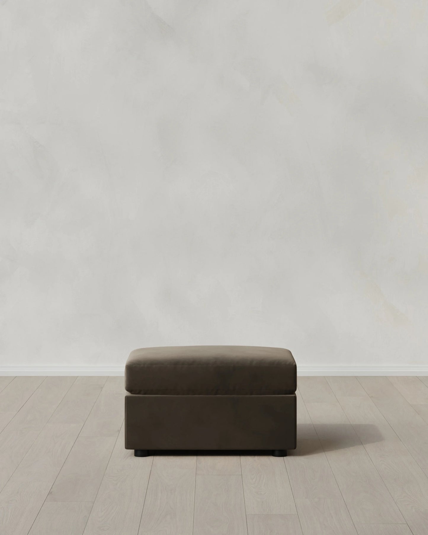 Brennan Ottoman in Performance Velvet - One Size / Taupe
