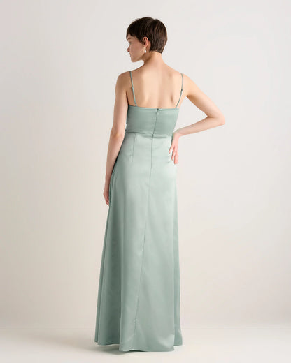 Juliette Stretch Satin Dress - 0 / Garden Sage Green