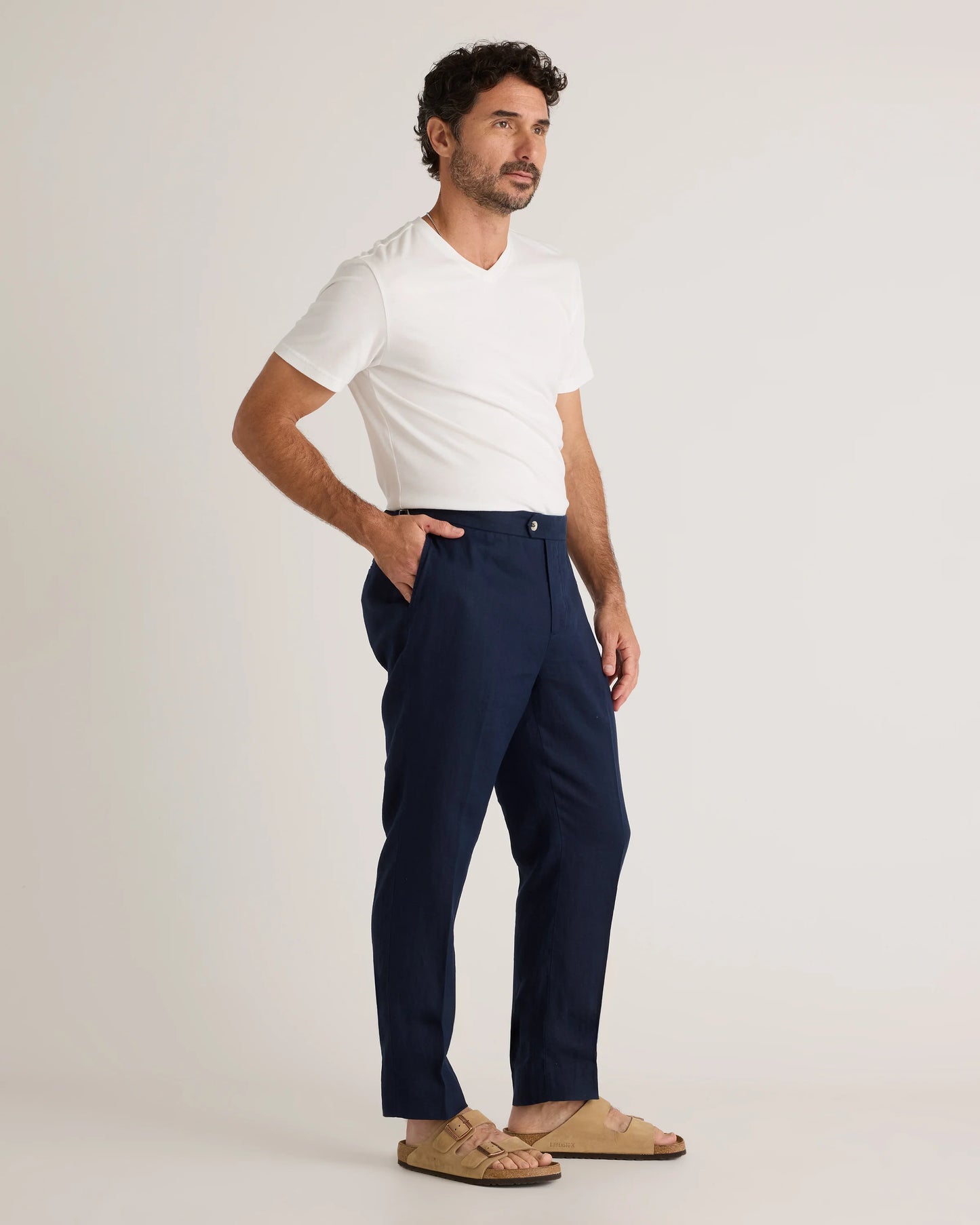 100% European Linen Dress Pants - 30X30 / Deep Navy