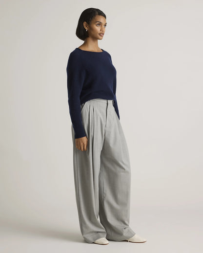 Mongolian Cashmere Boatneck Sweater - XS / Black