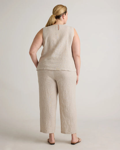 100% European Linen Tank - 1X / White