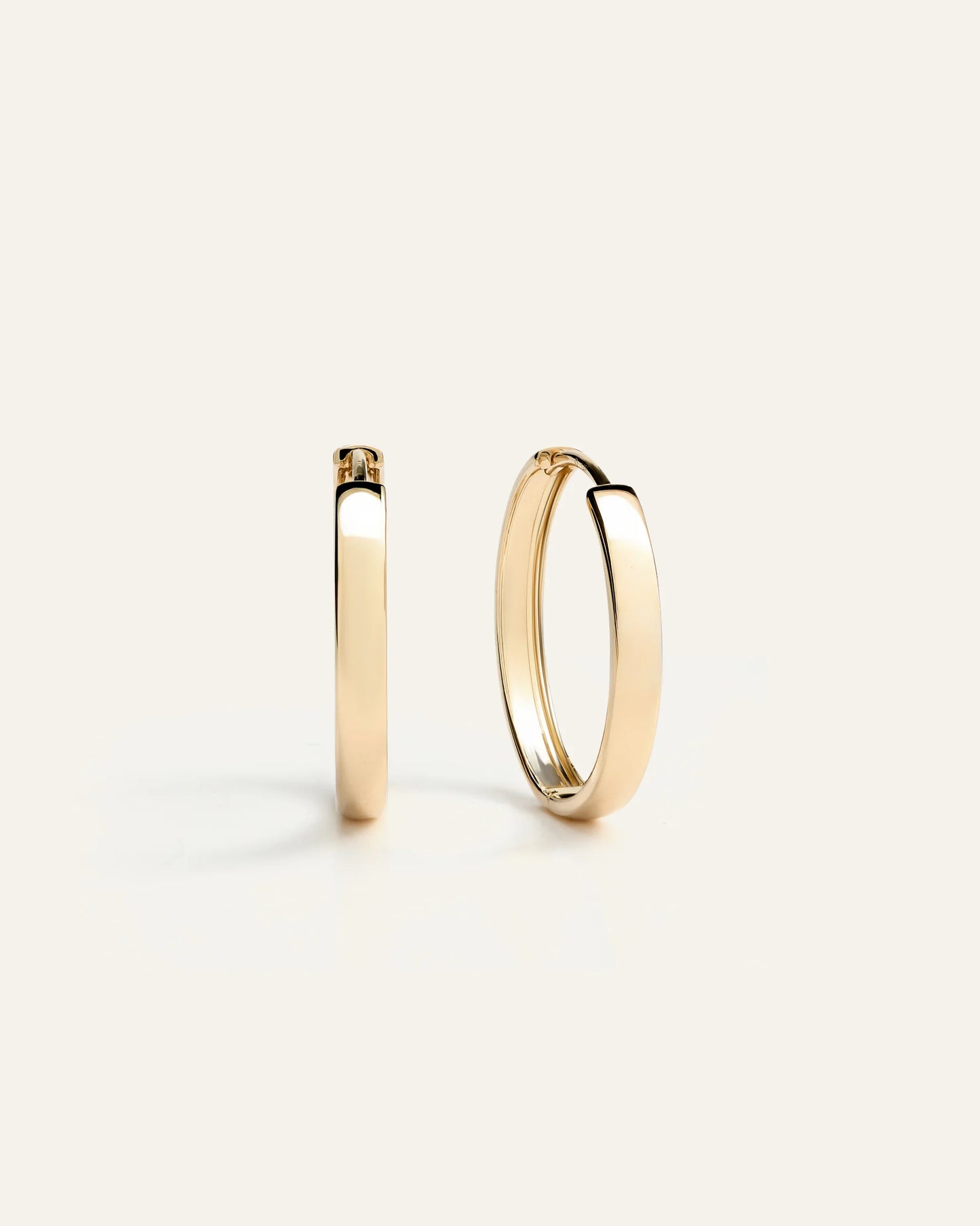 14K Gold Bold Hoops - One Size / Yellow Gold