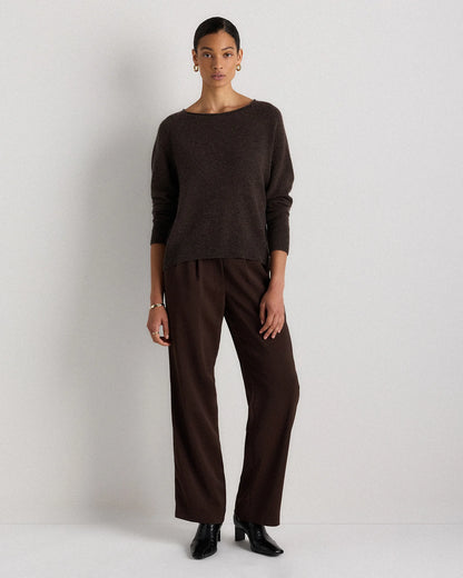 Mongolian Cashmere Boatneck Sweater - XS / Black