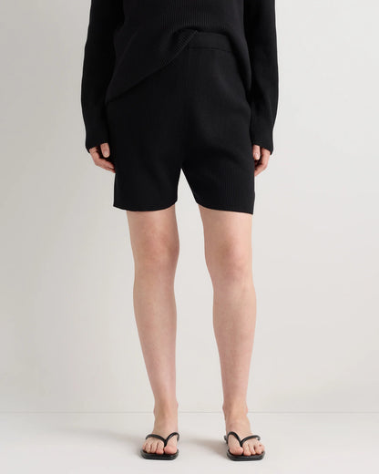 Cotton Cashmere Maternity Knit Shorts - XS / Mocha Heather
