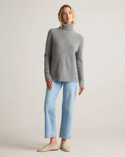 Mongolian Cashmere Fisherman Turtleneck Sweater - XS / Black